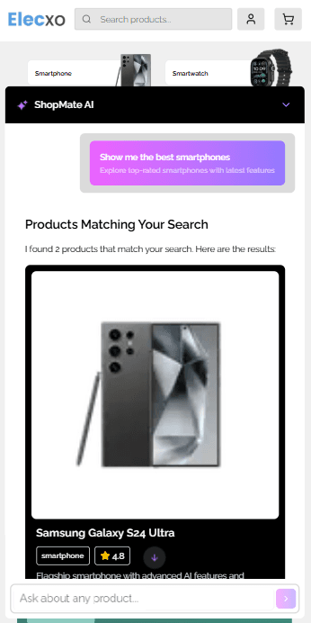 ShopMate AI - Shopping assistant desktop view